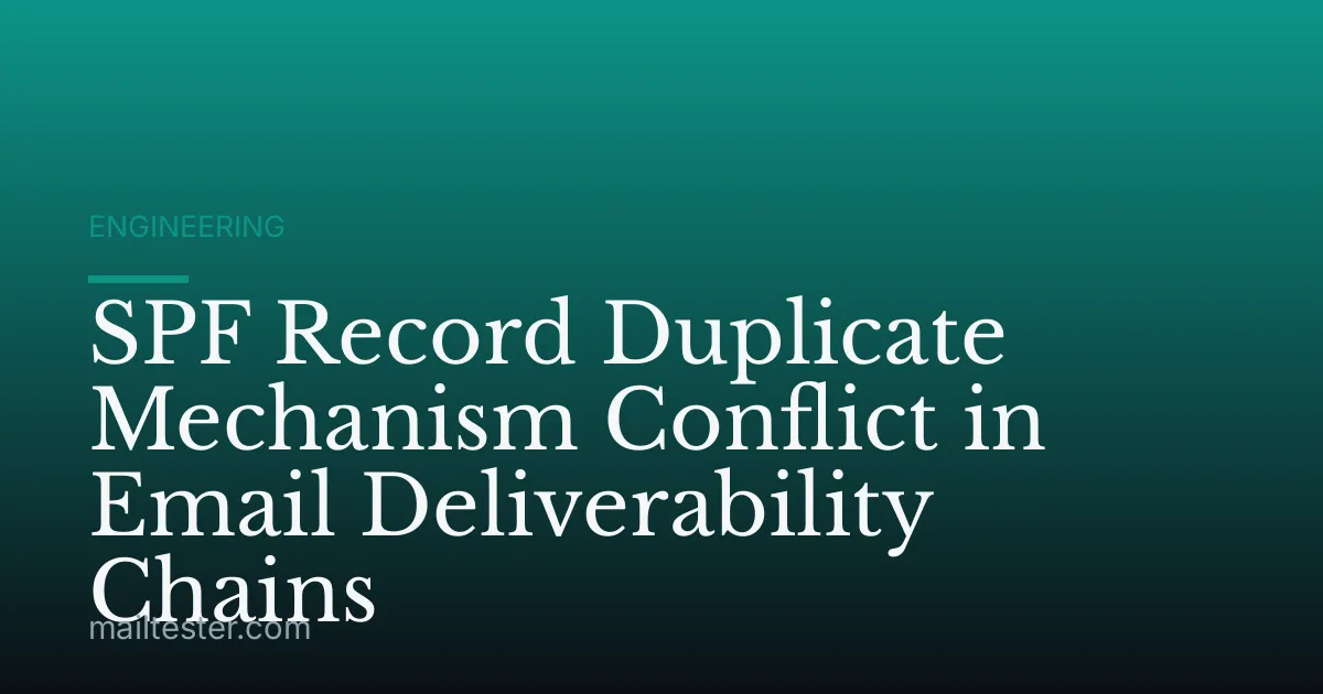SPF Record Duplicate Mechanism Conflict in Email Deliverability Chains