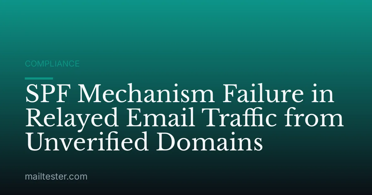 SPF Mechanism Failure in Relayed Email Traffic from Unverified Domains