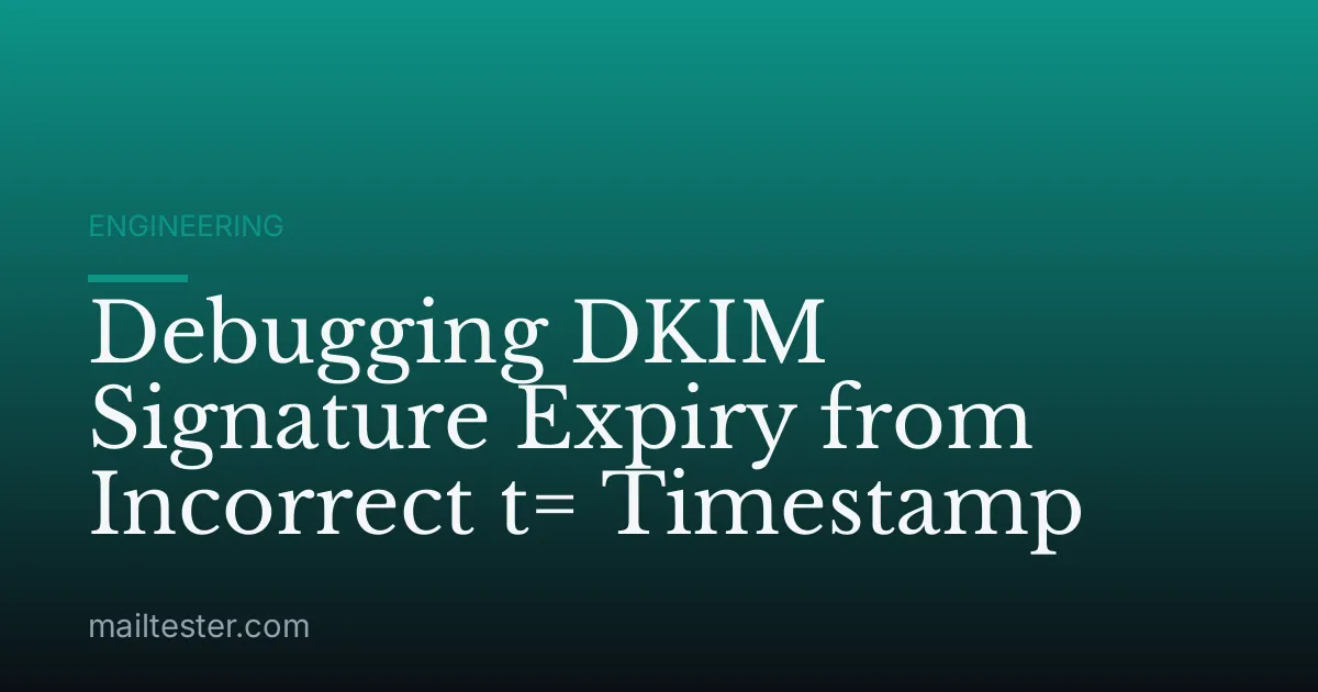 Debugging DKIM Signature Expiry from Incorrect t= Timestamp