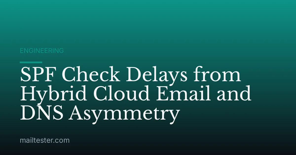 SPF Check Delays from Hybrid Cloud Email and DNS Asymmetry