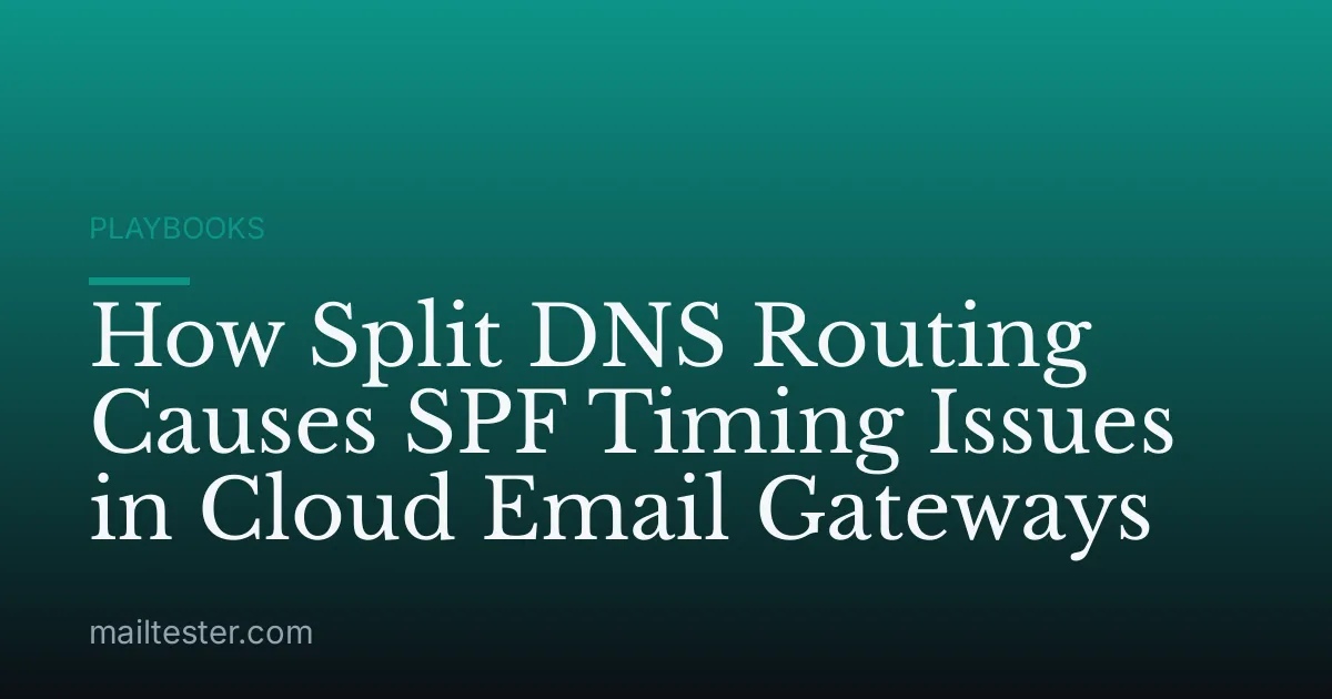How Split DNS Routing Causes SPF Timing Issues in Cloud Email Gateways