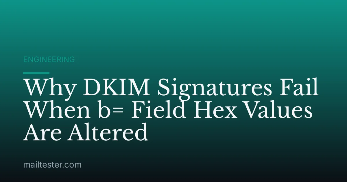 Why DKIM Signatures Fail When b= Field Hex Values Are Altered