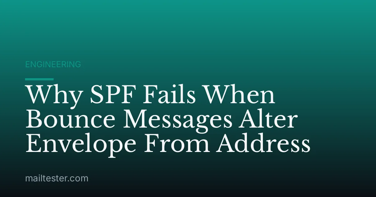 Why SPF Fails When Bounce Messages Alter Envelope From Address