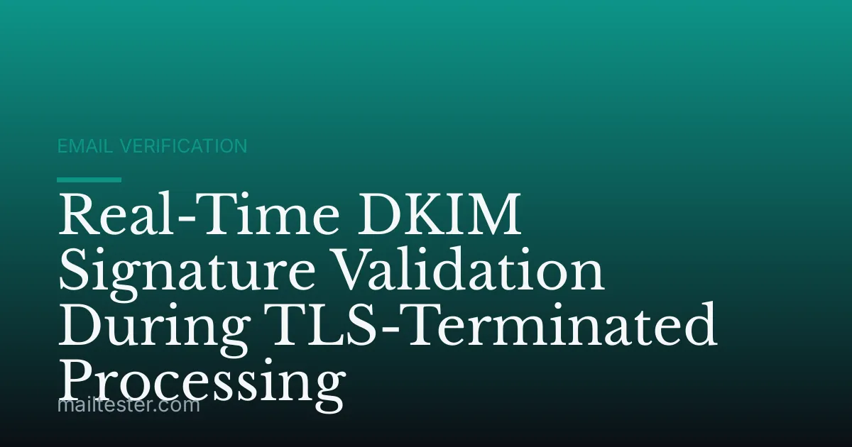 Real-Time DKIM Signature Validation During TLS-Terminated Processing