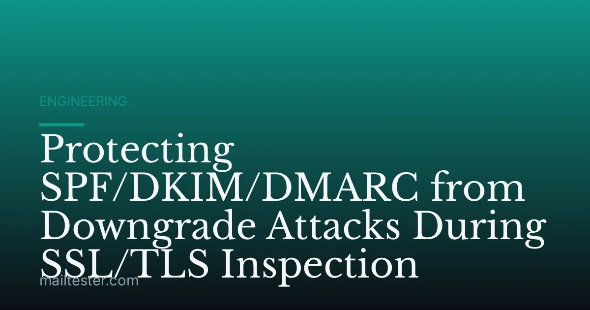 Protecting SPF/DKIM/DMARC from Downgrade Attacks During SSL/TLS Inspection