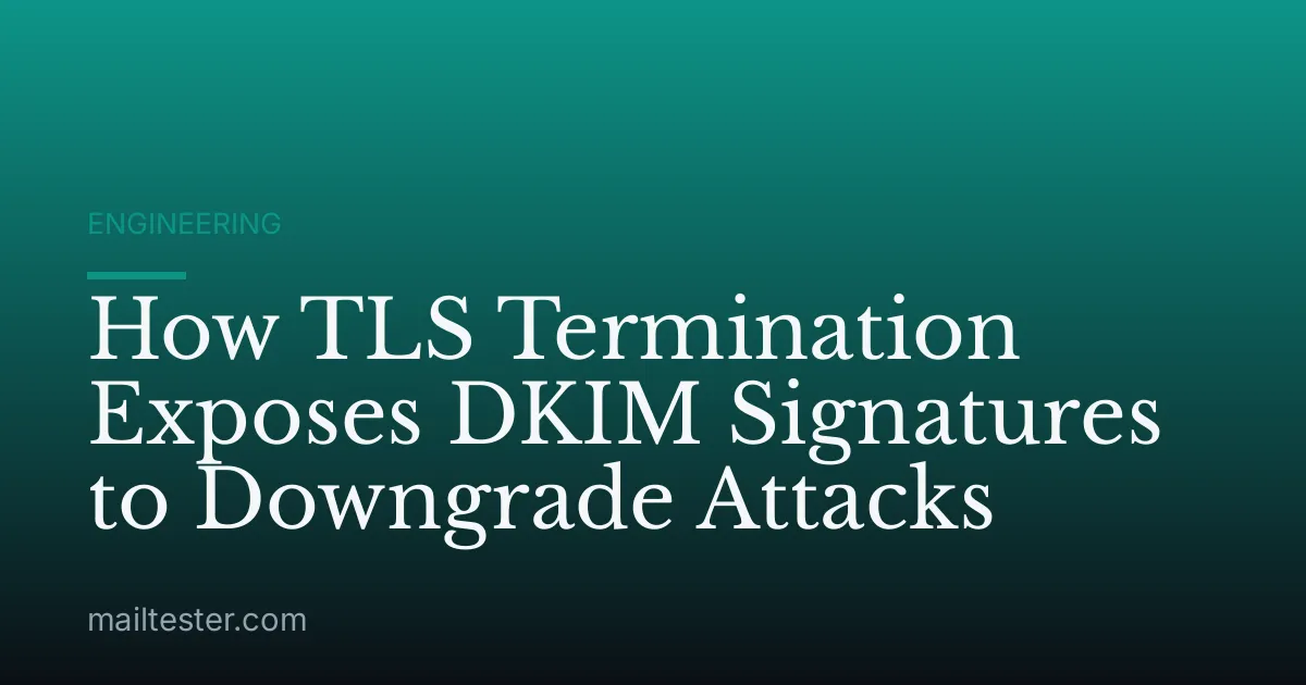 How TLS Termination Exposes DKIM Signatures to Downgrade Attacks