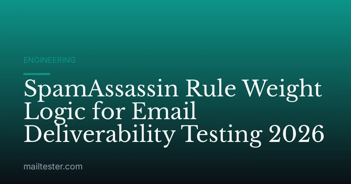 SpamAssassin Rule Weight Logic for Email Deliverability Testing 2026