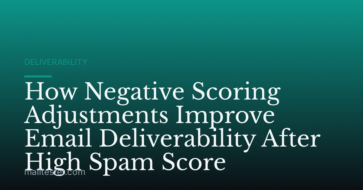 How Negative Scoring Adjustments Improve Email Deliverability After High Spam Score