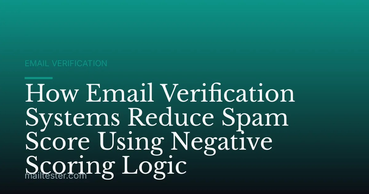 How Email Verification Systems Reduce Spam Score Using Negative Scoring Logic