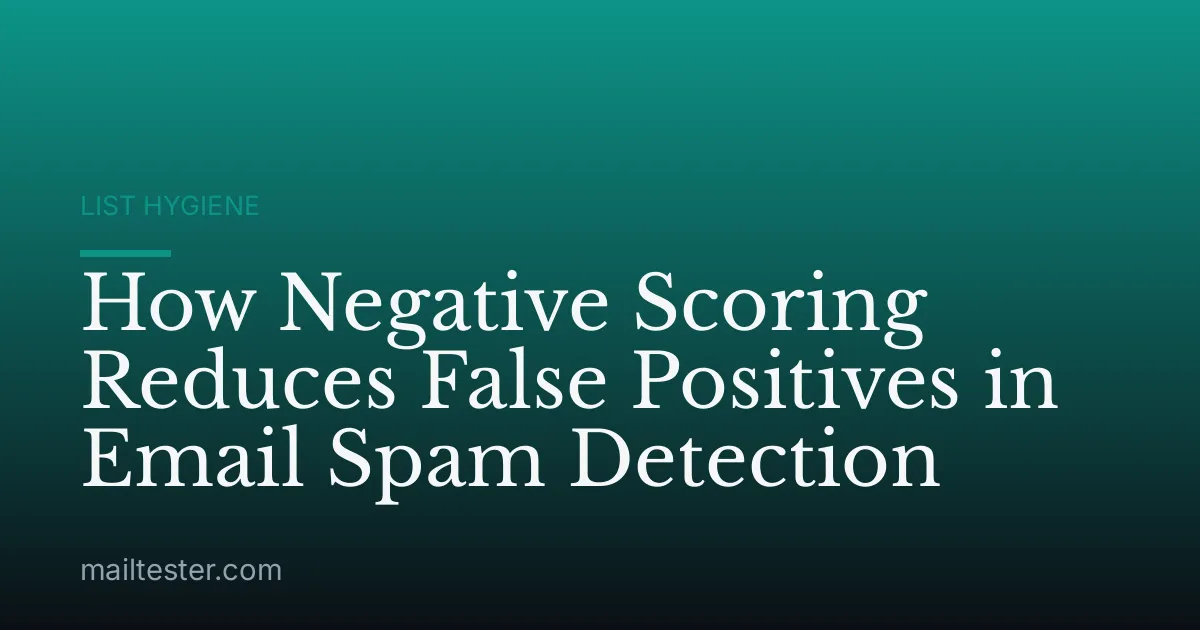 How Negative Scoring Reduces False Positives in Email Spam Detection
