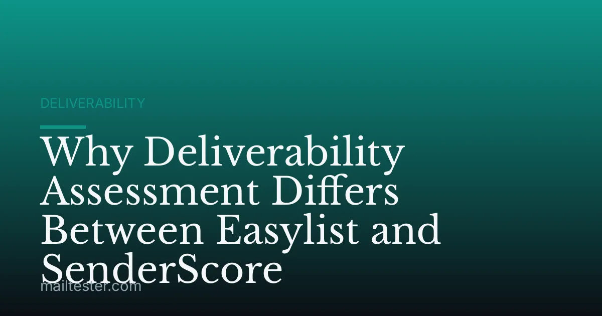 Why Deliverability Assessment Differs Between Easylist and SenderScore