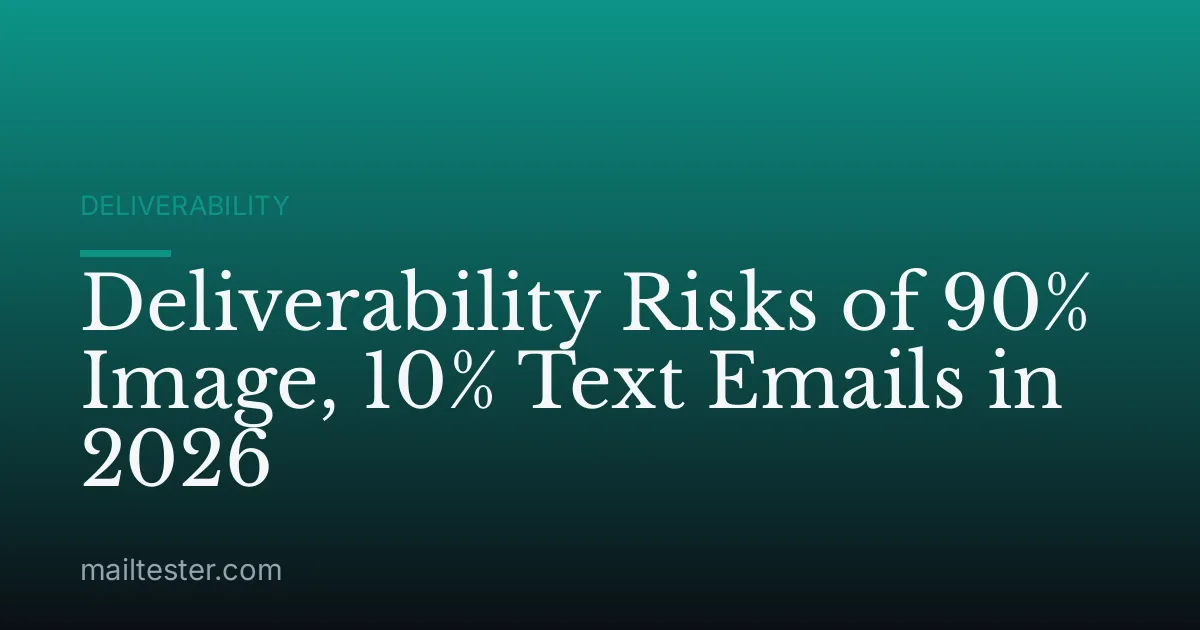Deliverability Risks of 90% Image, 10% Text Emails in 2026