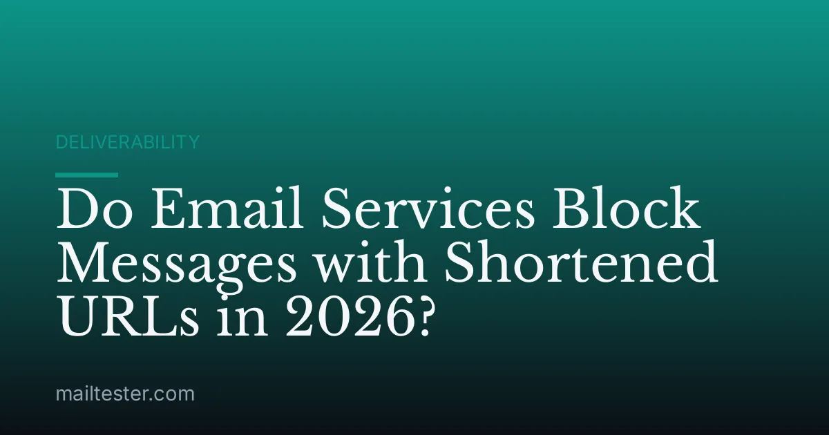 Do Email Services Block Messages with Shortened URLs in 2026?