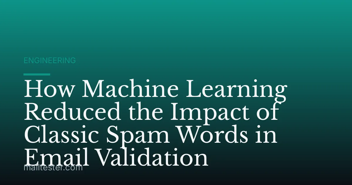 How Machine Learning Reduced the Impact of Classic Spam Words in Email Validation