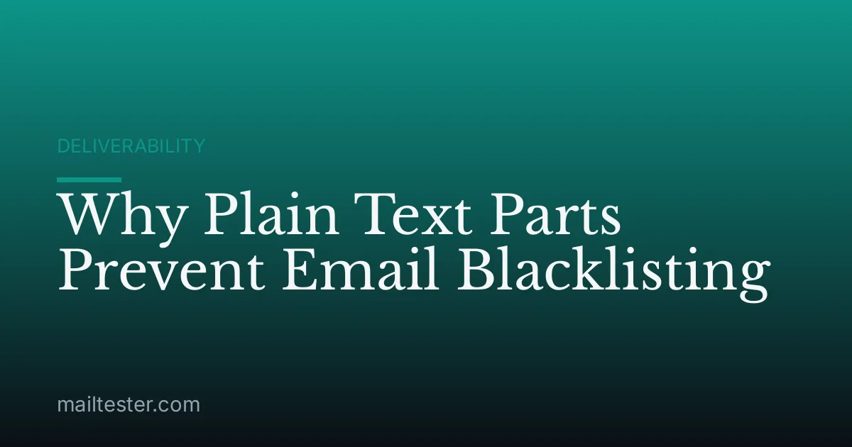 Why Plain Text Parts Prevent Email Blacklisting