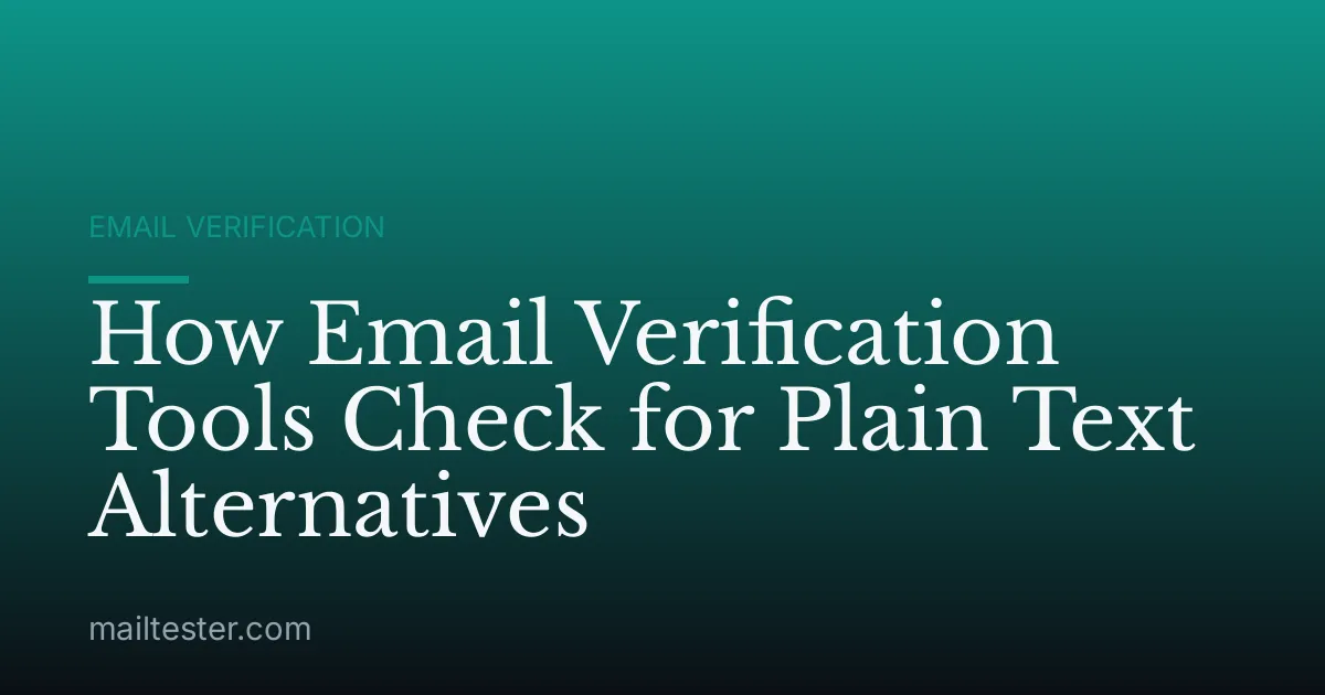 How Email Verification Tools Check for Plain Text Alternatives