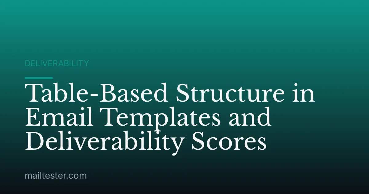 Table-Based Structure in Email Templates and Deliverability Scores