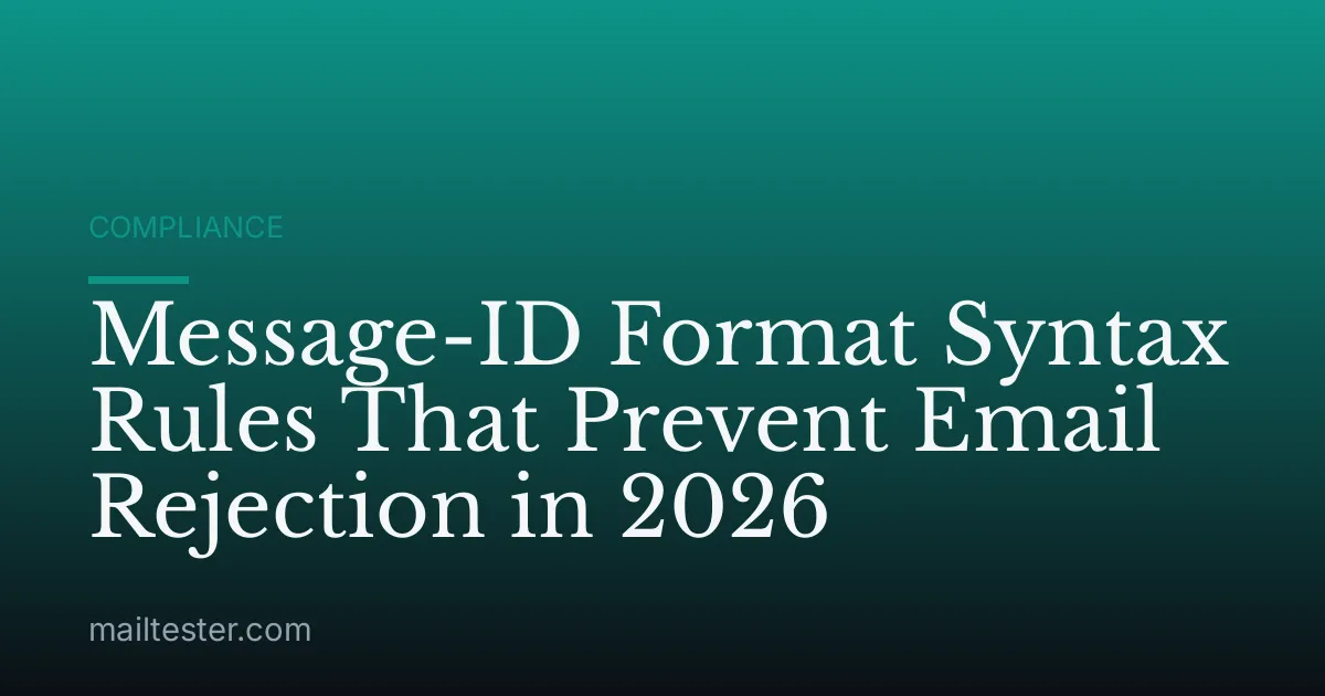 Message-ID Format Syntax Rules That Prevent Email Rejection in 2026