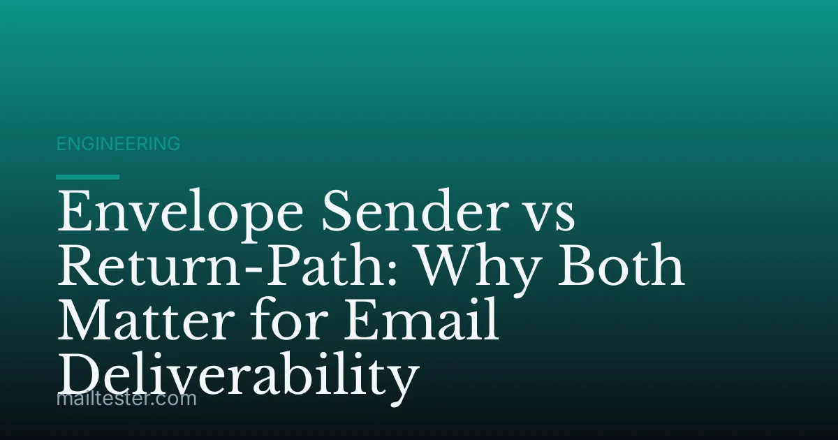 Envelope Sender vs Return-Path: Why Both Matter for Email Deliverability