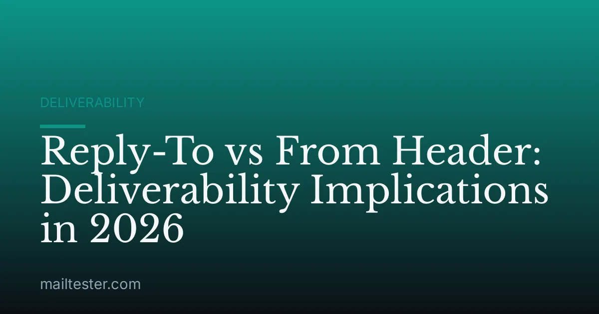 Reply-To vs From Header: Deliverability Implications in 2026