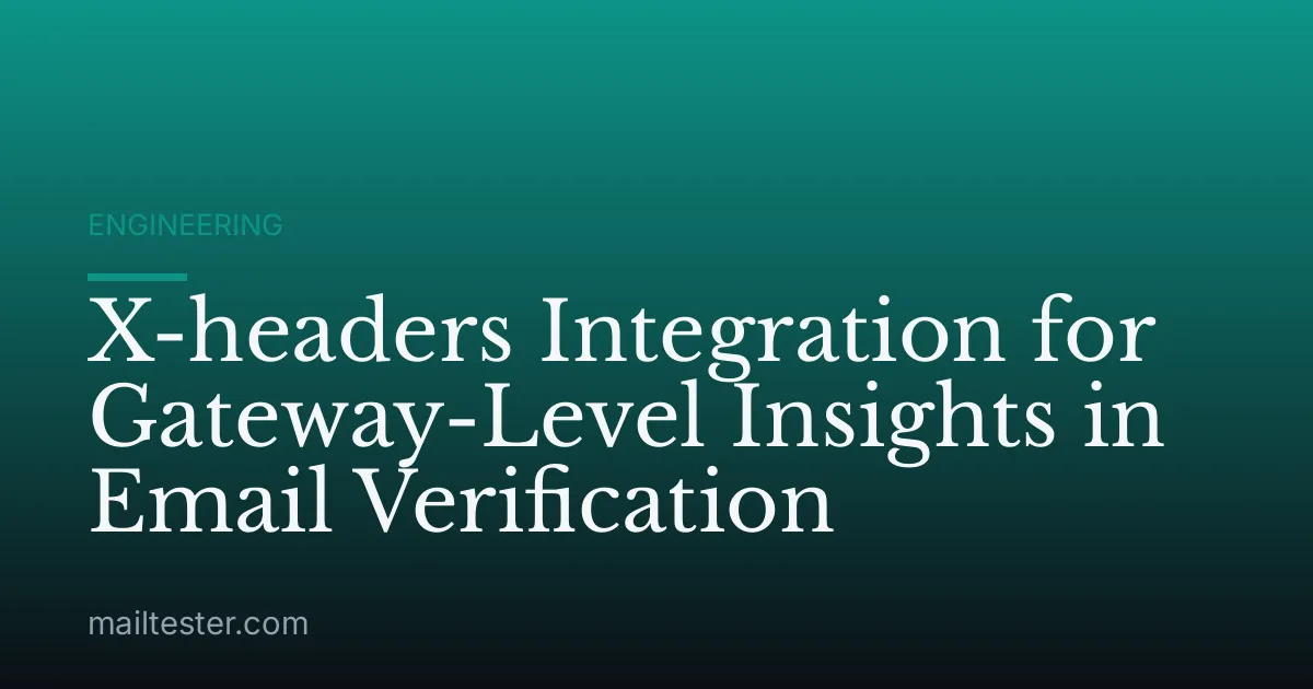 X-headers Integration for Gateway-Level Insights in Email Verification