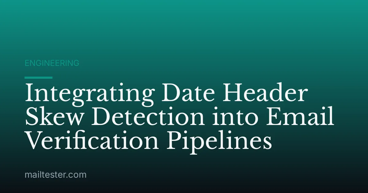 Integrating Date Header Skew Detection into Email Verification Pipelines
