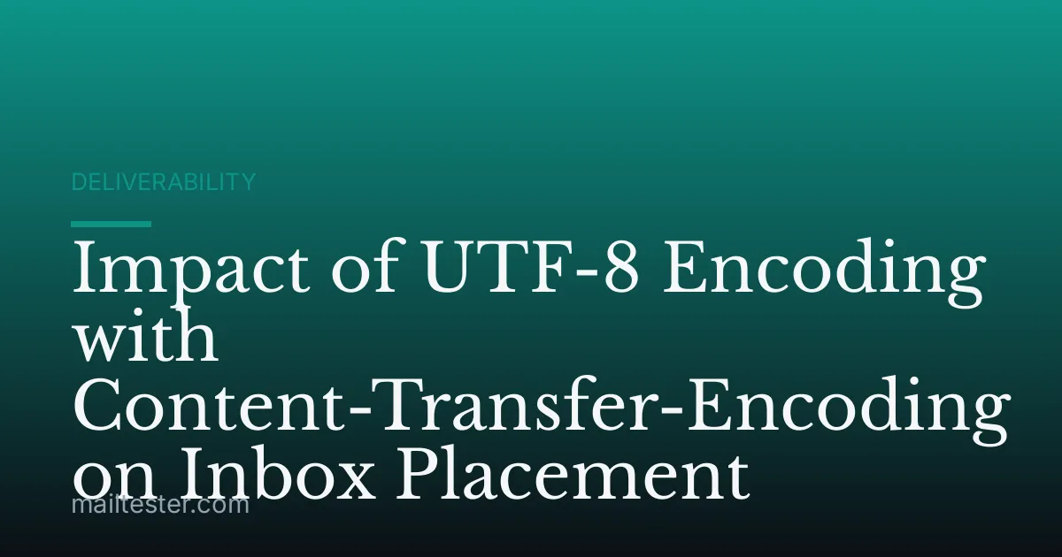 Impact of UTF-8 Encoding with Content-Transfer-Encoding on Inbox Placement