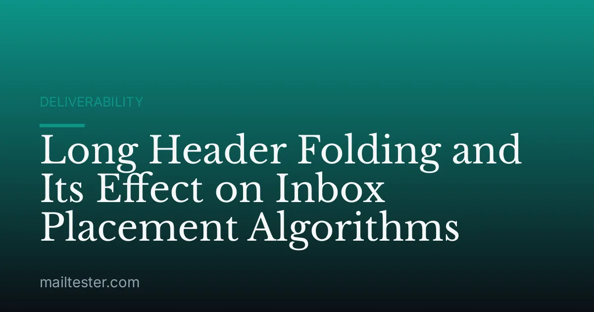 Long Header Folding and Its Effect on Inbox Placement Algorithms