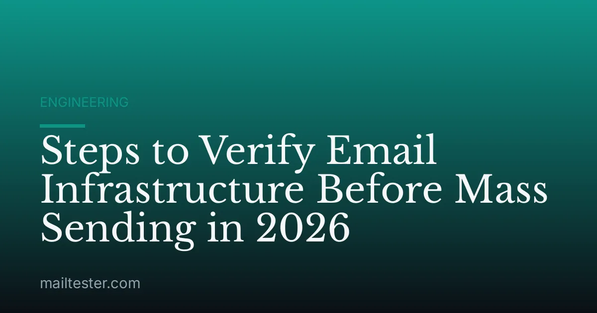 Steps to Verify Email Infrastructure Before Mass Sending in 2026