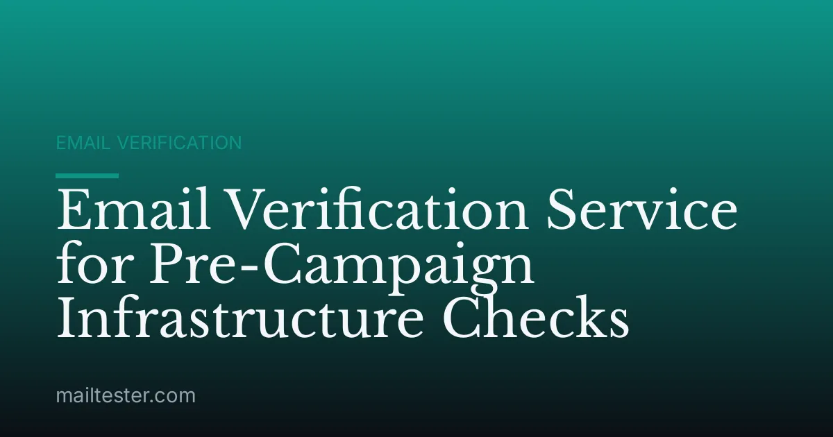 Email Verification Service for Pre-Campaign Infrastructure Checks
