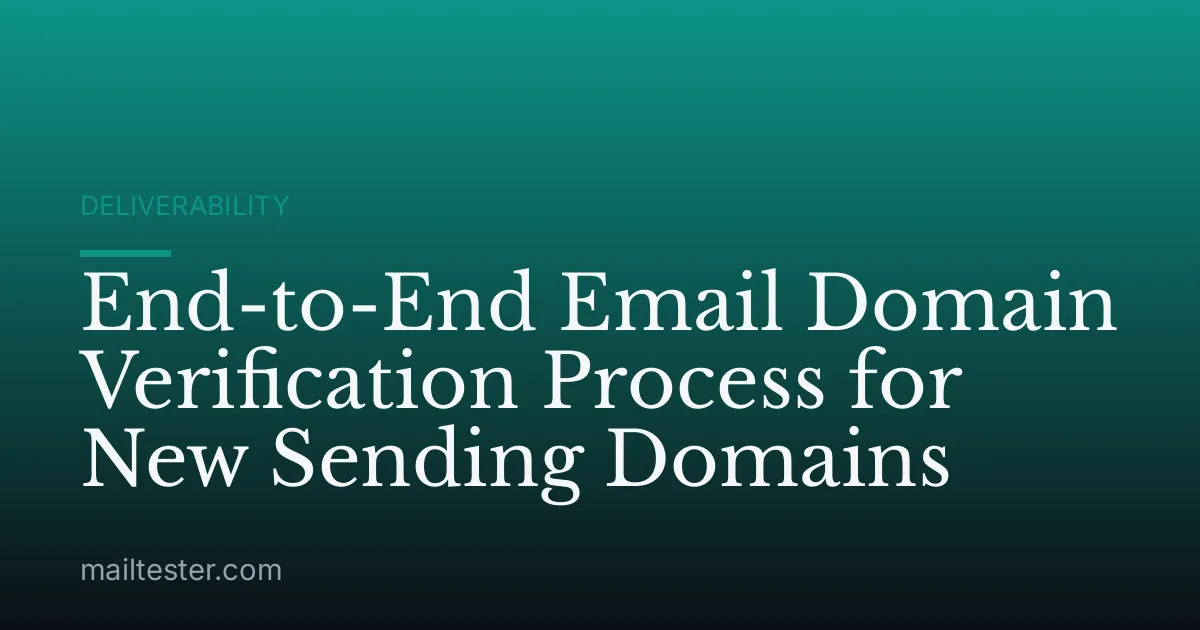 End-to-End Email Domain Verification Process for New Sending Domains