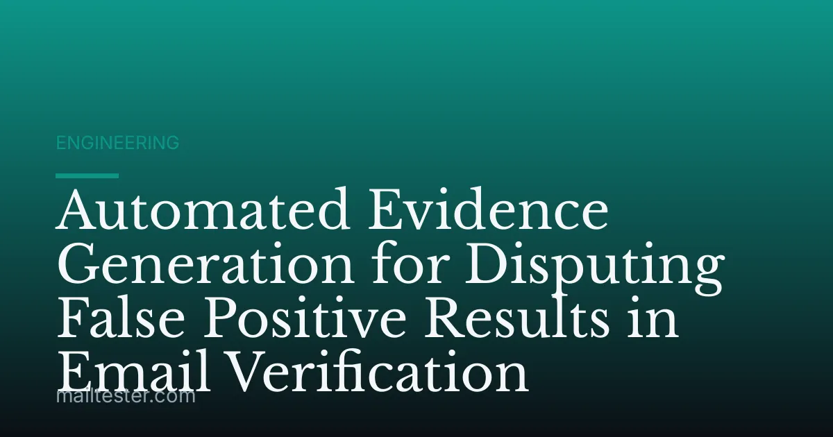 Automated Evidence Generation for Disputing False Positive Results in Email Verification
