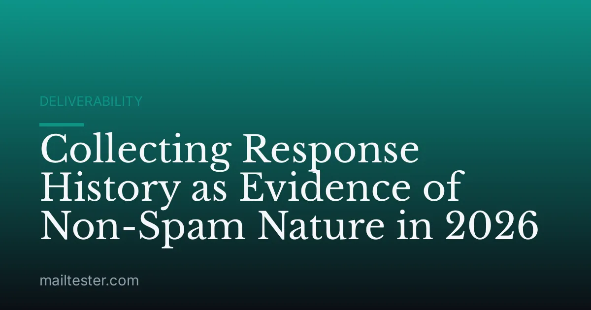 Collecting Response History as Evidence of Non-Spam Nature in 2026