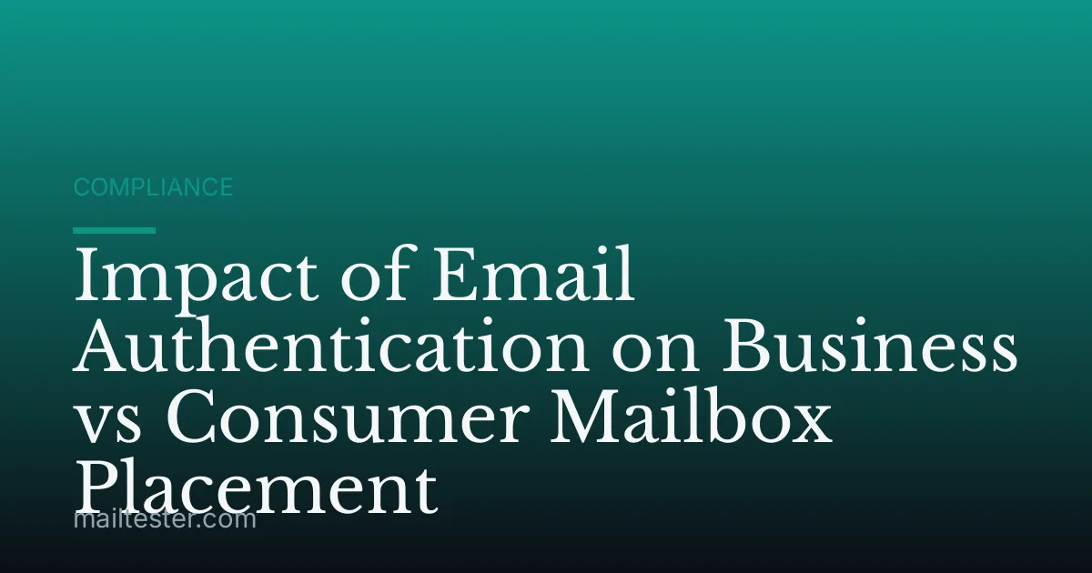 Impact of Email Authentication on Business vs Consumer Mailbox Placement