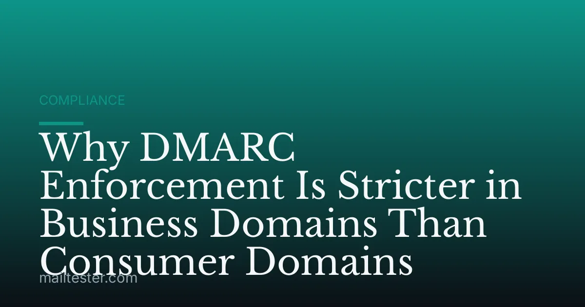 Why DMARC Enforcement Is Stricter in Business Domains Than Consumer Domains