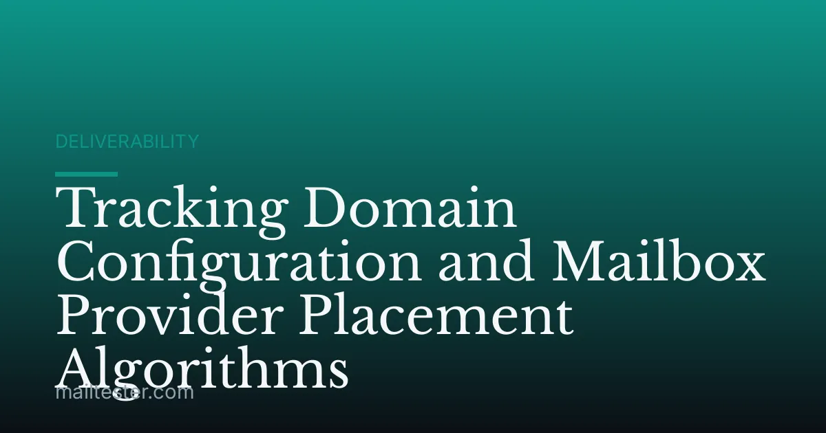 Tracking Domain Configuration and Mailbox Provider Placement Algorithms