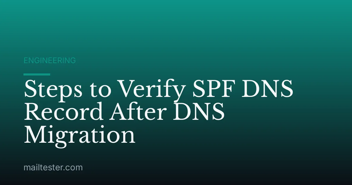 Steps to Verify SPF DNS Record After DNS Migration