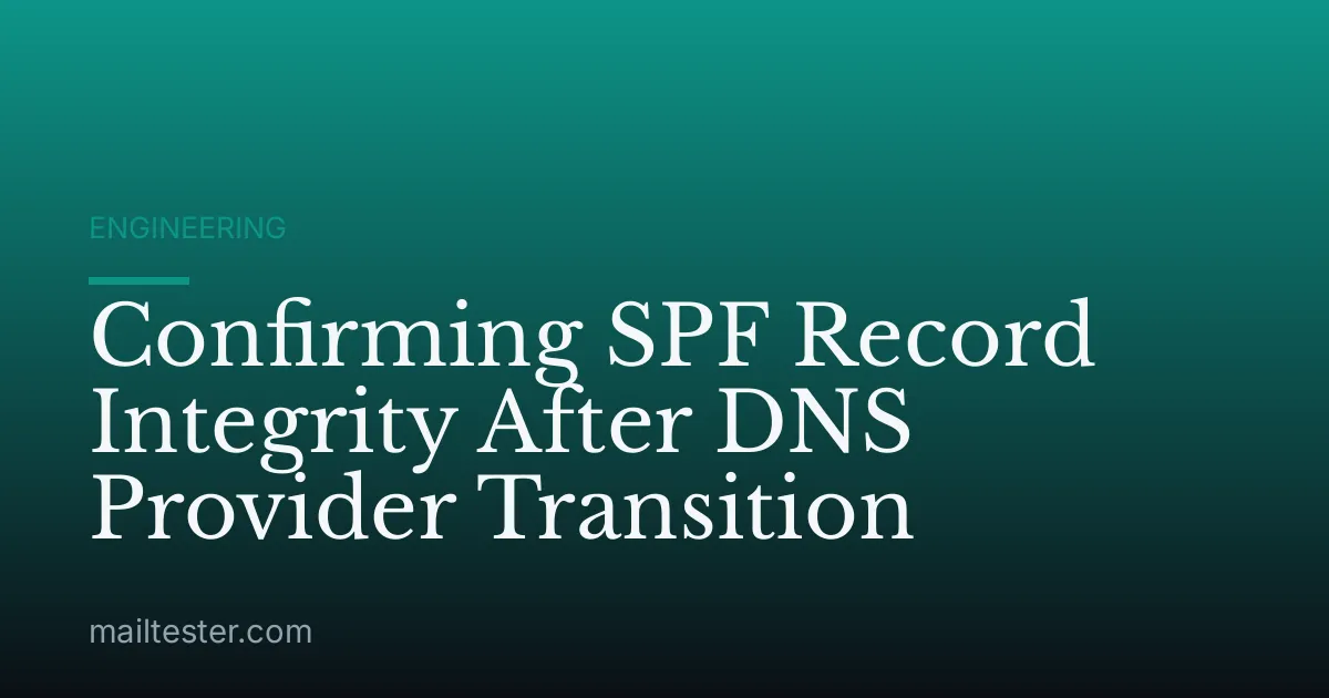 Confirming SPF Record Integrity After DNS Provider Transition