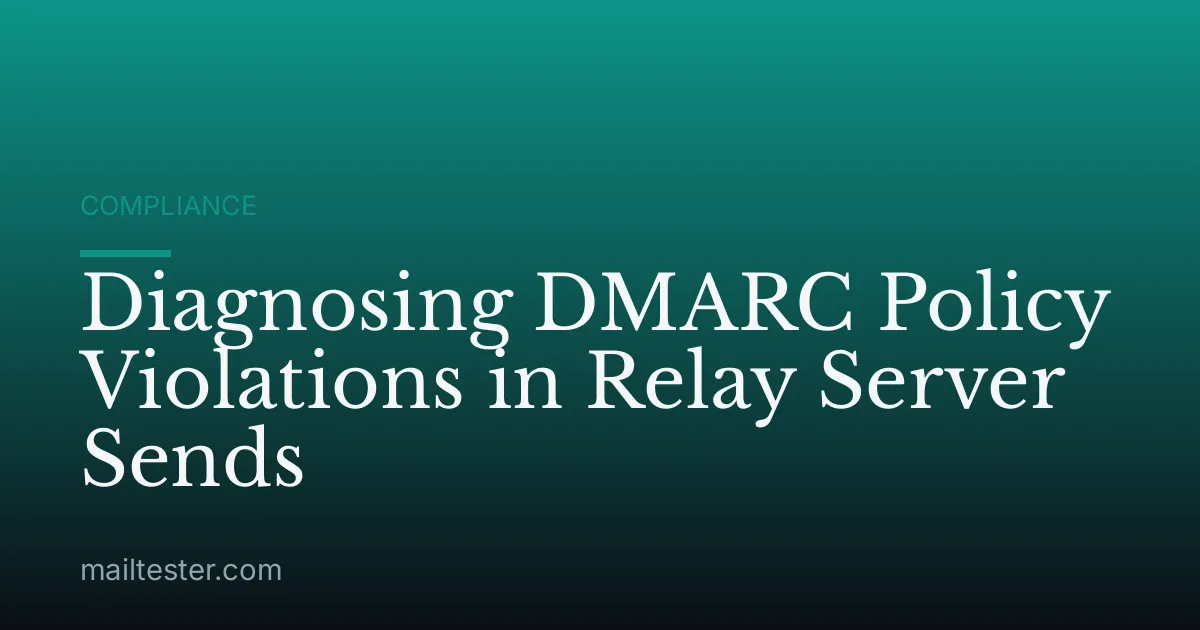 Diagnosing DMARC Policy Violations in Relay Server Sends