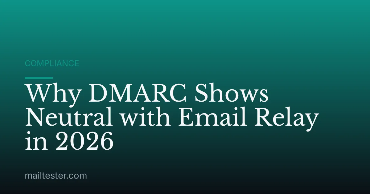 Why DMARC Shows Neutral with Email Relay in 2026