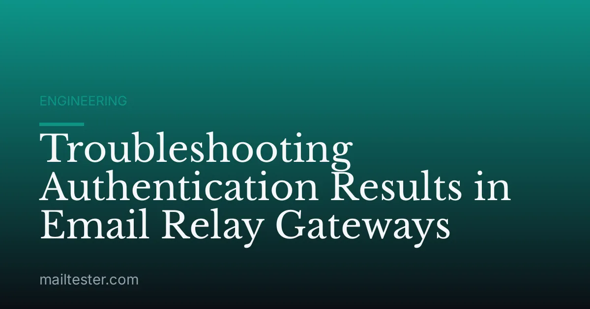 Troubleshooting Authentication Results in Email Relay Gateways