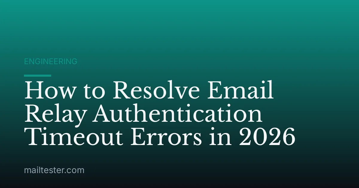 How to Resolve Email Relay Authentication Timeout Errors in 2026