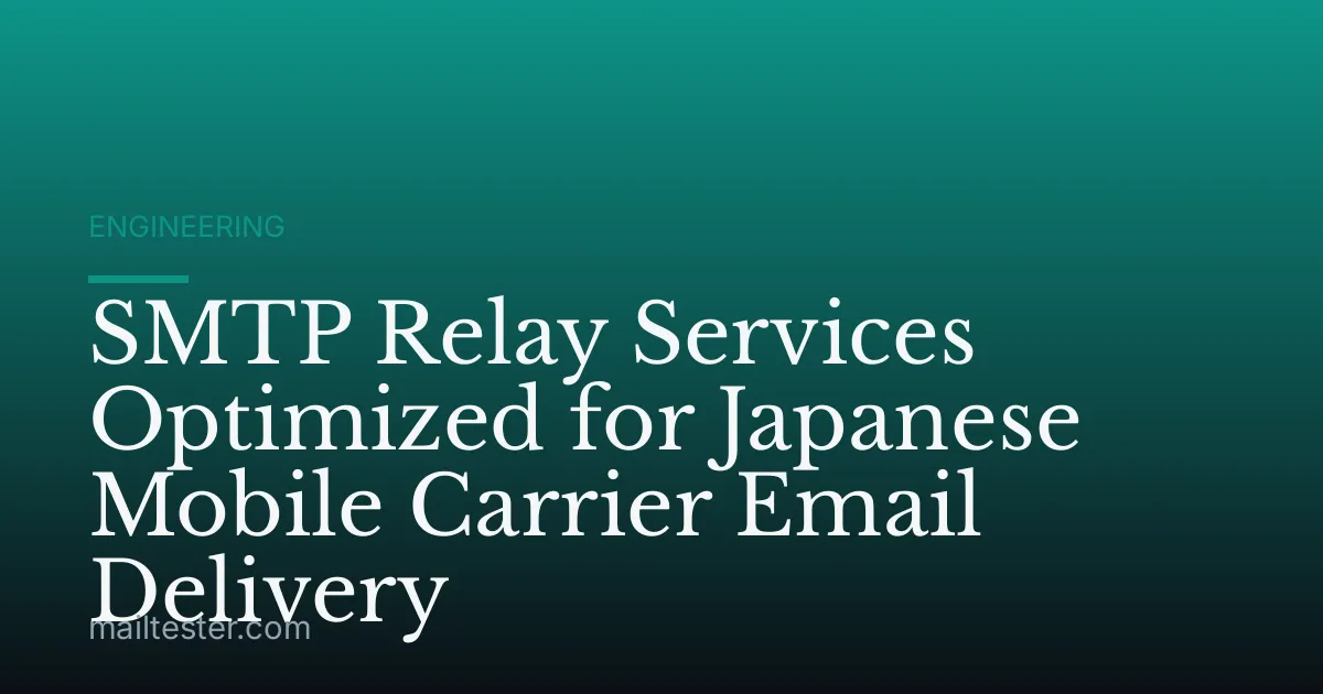 SMTP Relay Services Optimized for Japanese Mobile Carrier Email Delivery
