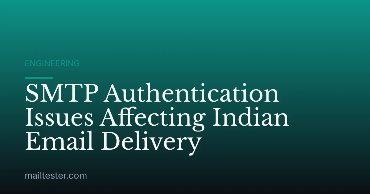 SMTP Authentication Issues Affecting Indian Email Delivery