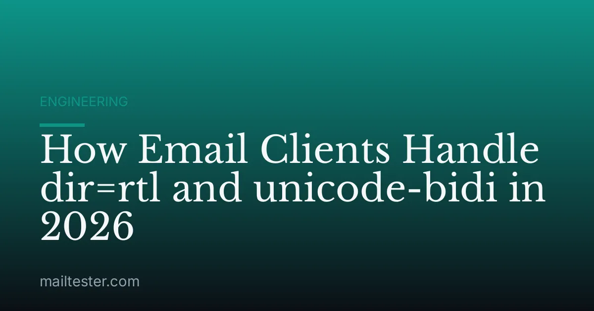 How Email Clients Handle dir=rtl and unicode-bidi in 2026