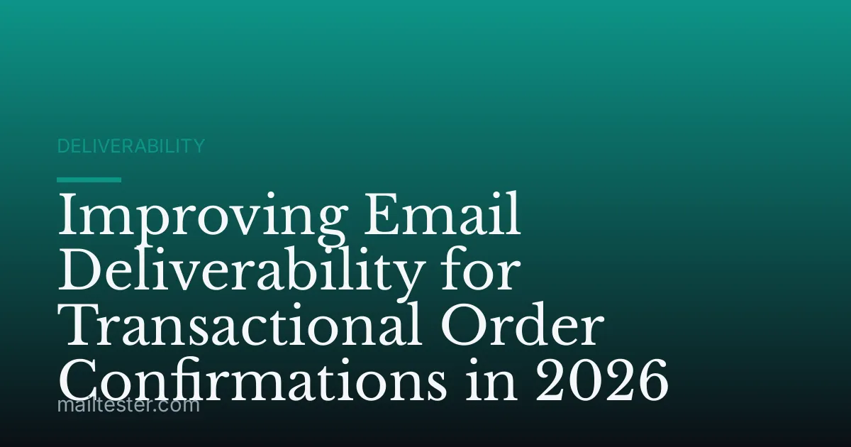 Improving Email Deliverability for Transactional Order Confirmations in 2026