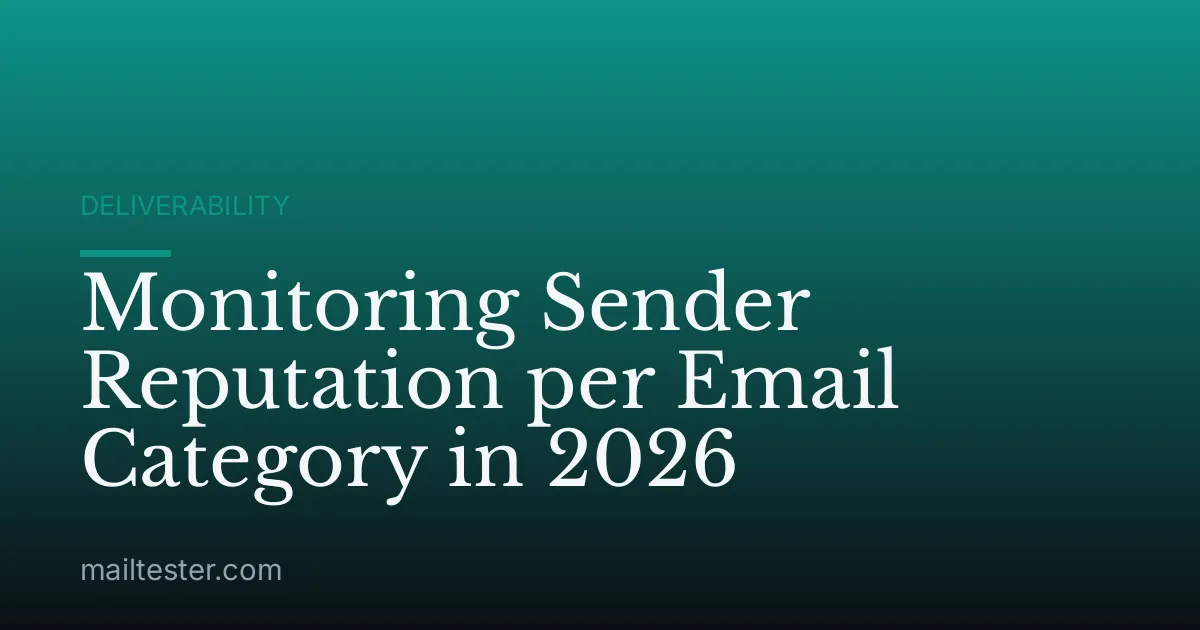 Monitoring Sender Reputation per Email Category in 2026