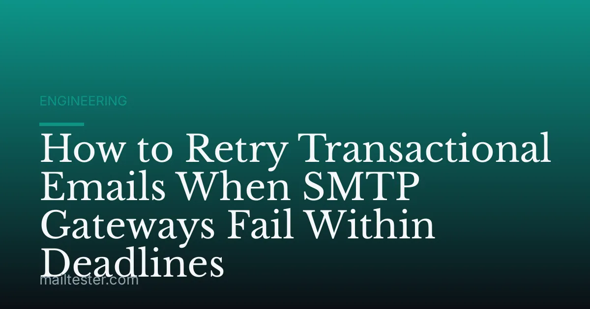 How to Retry Transactional Emails When SMTP Gateways Fail Within Deadlines