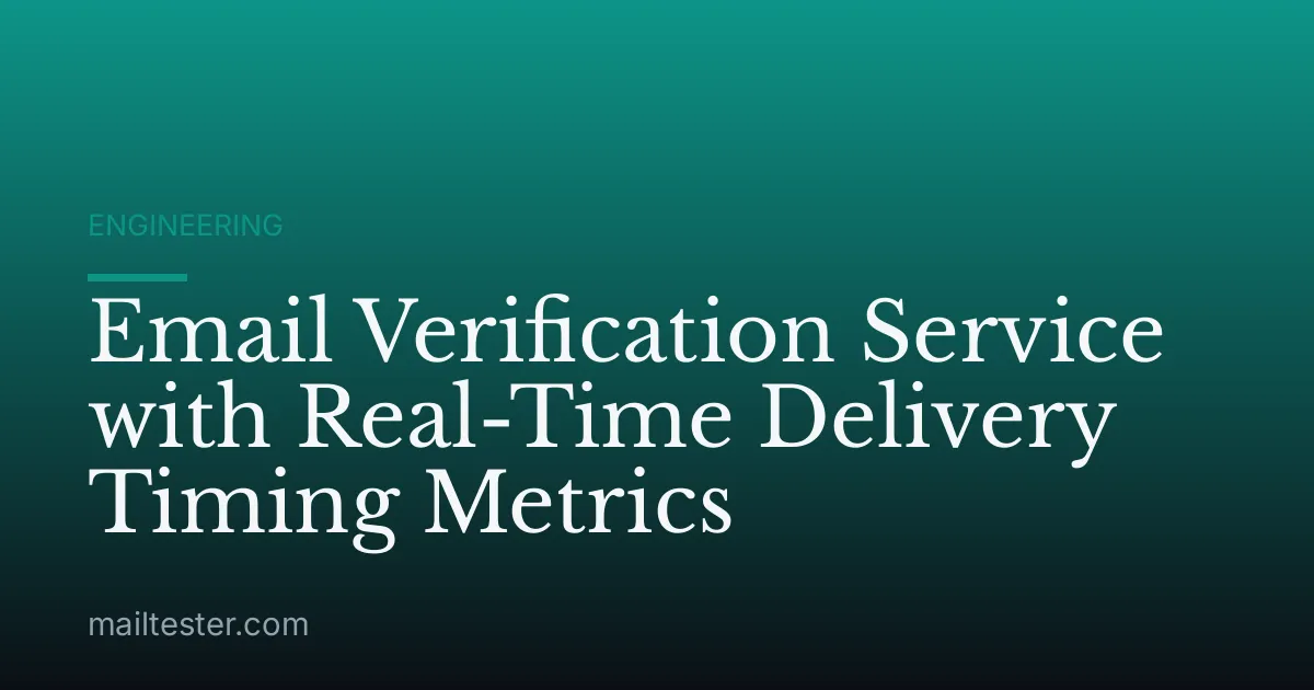 Email Verification Service with Real-Time Delivery Timing Metrics