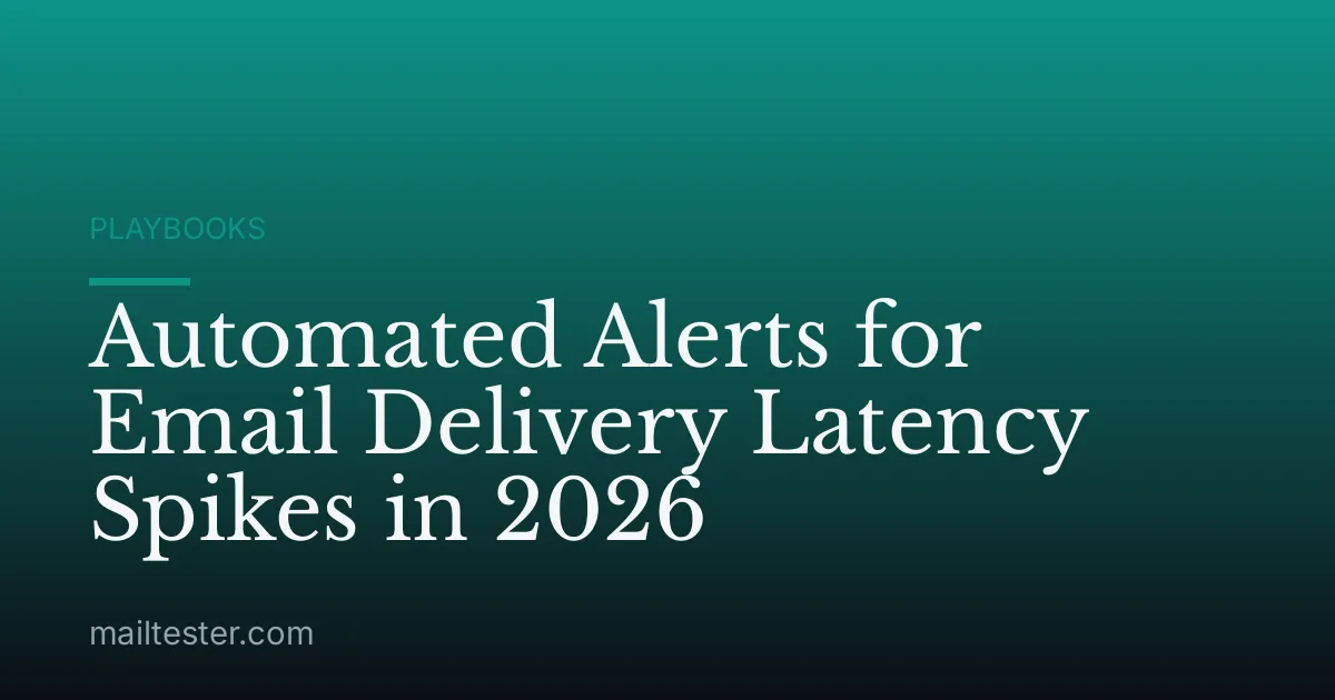 Automated Alerts for Email Delivery Latency Spikes in 2026